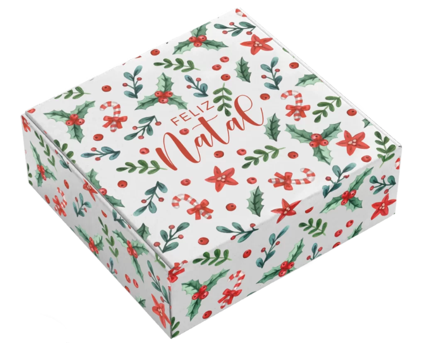 caixa quadrada de natal