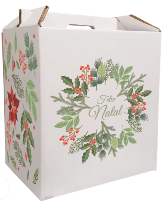 Caixa prenda de Natal, com asas